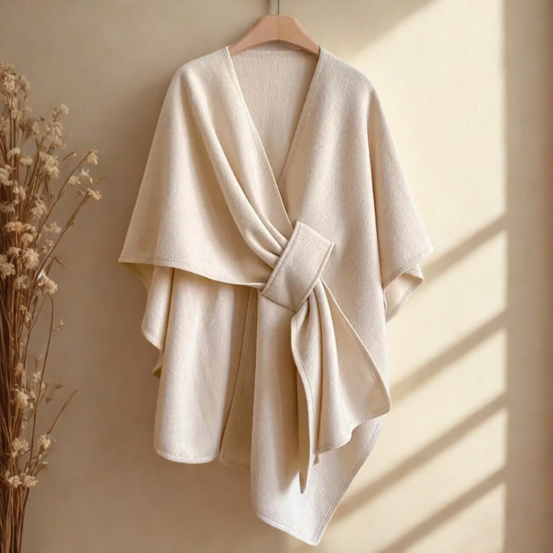 Luxurious Poncho Windproof Shawl Coat — size and scale reference