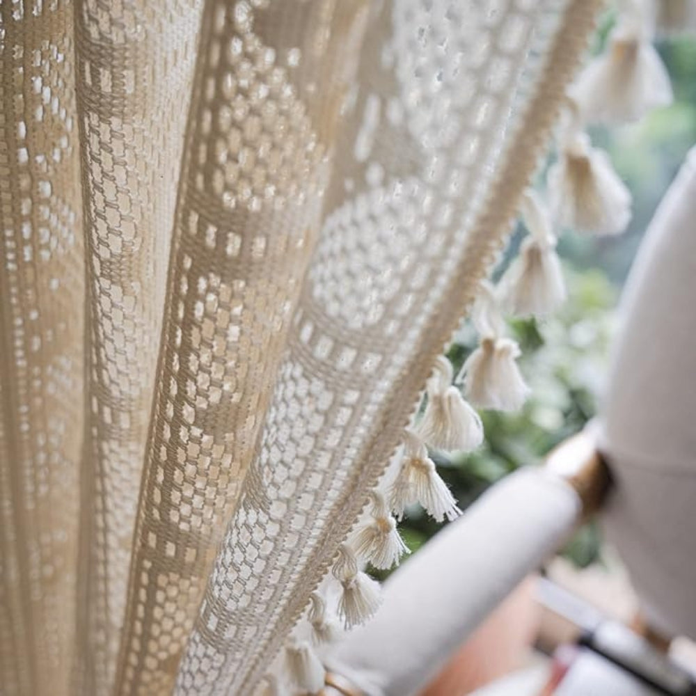 Rhombus Plaid Diamond Pattern Curtain — alternate angle view