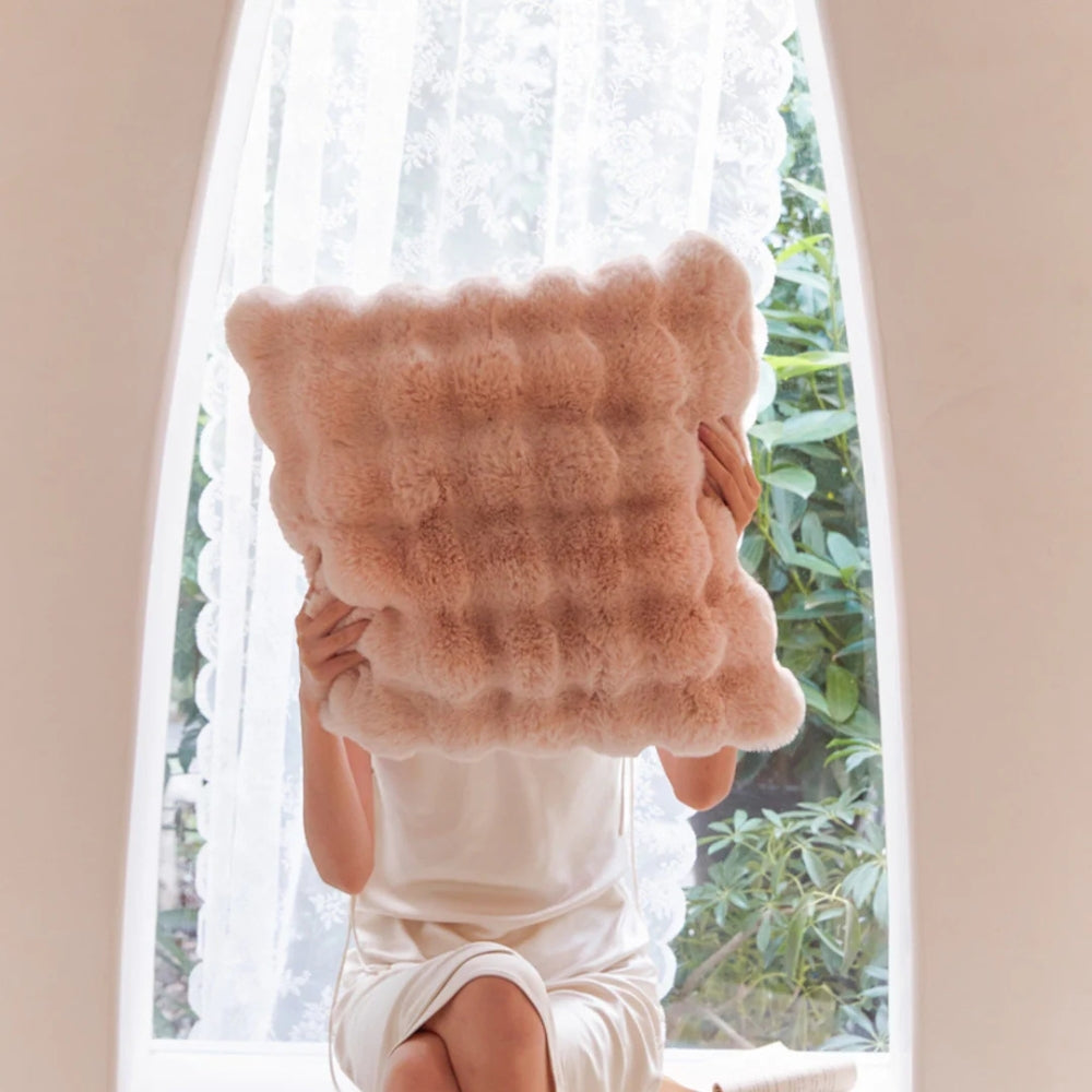 Rabbit Faux Fur Cushion — product feature detail