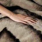 Ruched Faux Rabbit Fur Blanket — size and scale reference