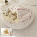 Round Hooded Faux Fur Pet Bed — additional view