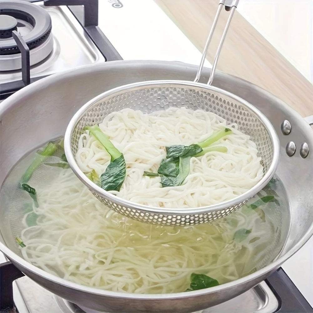 Skimmer Stainless Steel Colander Strainer — alternate angle view