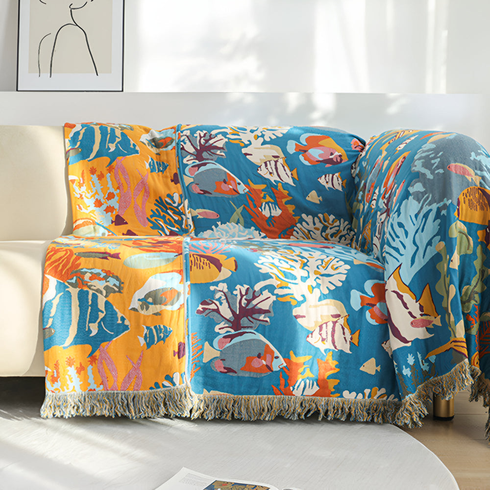 Underwater Coral Cotton Blanket — additional view