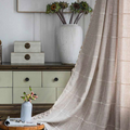 Tassel Plaid Curtain Semi Blackout Drapes — alternate angle view