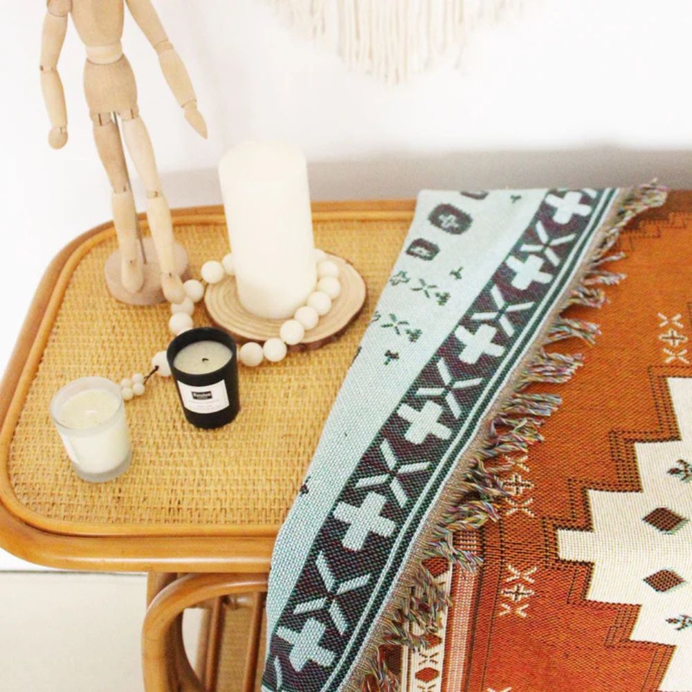 Boho Chic Patterned Throw Blanket — additional view