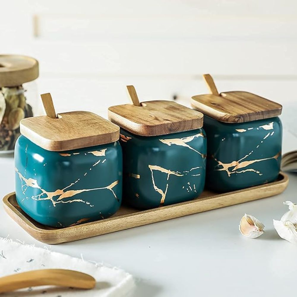 Royal Vein Porcelain Spice Jar Set — product close-up