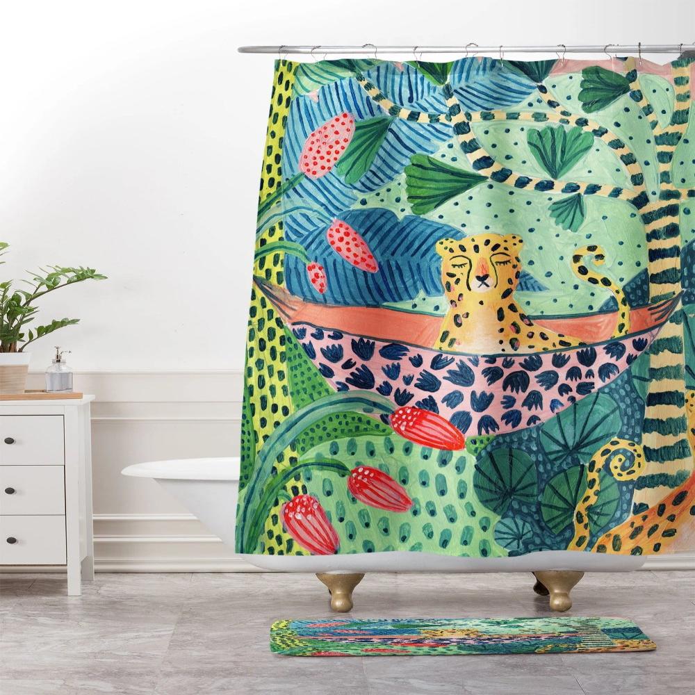 Tropical Cheetah Shower Curtain — main product photo