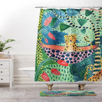 Tropical Cheetah Shower Curtain — main product photo