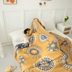 Blossom Radiance Circle Cotton Blanket — lifestyle shot