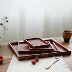 Artisanal Rattan Wooden Tea Tray — product close-up