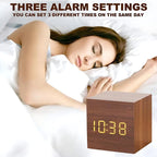 Modern Cube LED Alarm Clock — product detail view