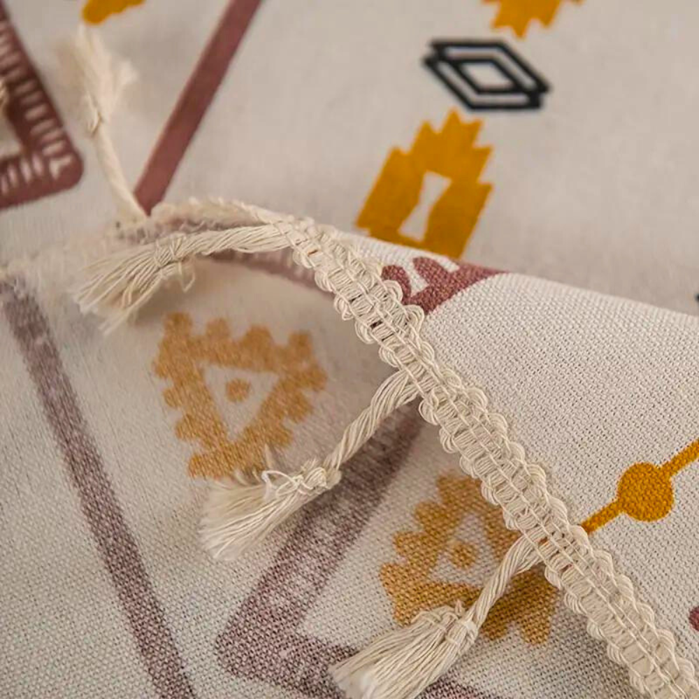 Exquisite Bohemian Tablecloth with Tassels — product in use