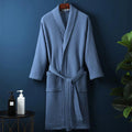 Waffle V-neck Bathrobe — alternate angle view