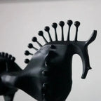 Black Stallion Metal Sculpture — product close-up