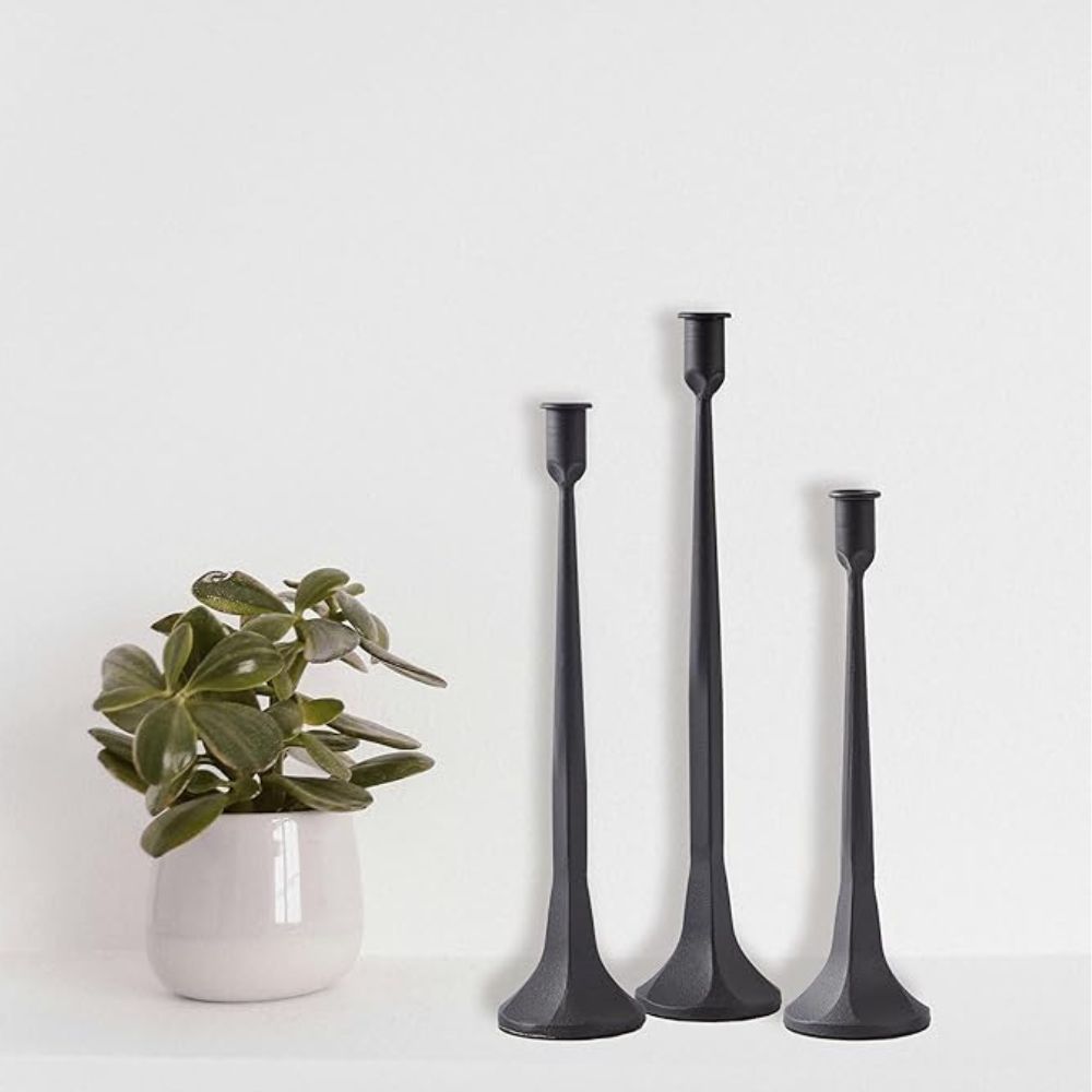 Iron Taper Candle Holder | 3pcs Set — product in use