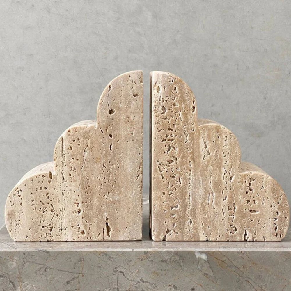 Elysian Travertine Bookends — additional view