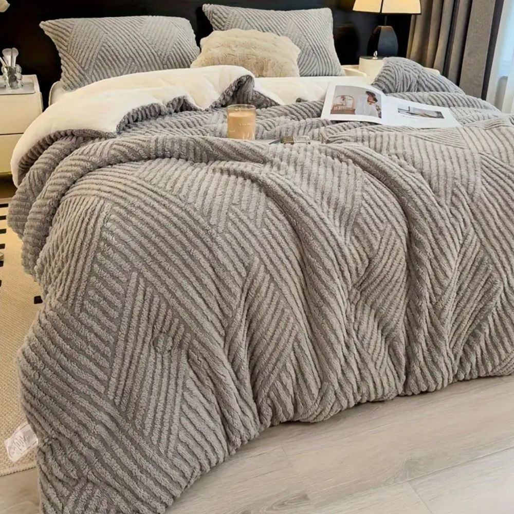 Chevron Luxe Plush Blanket — product close-up