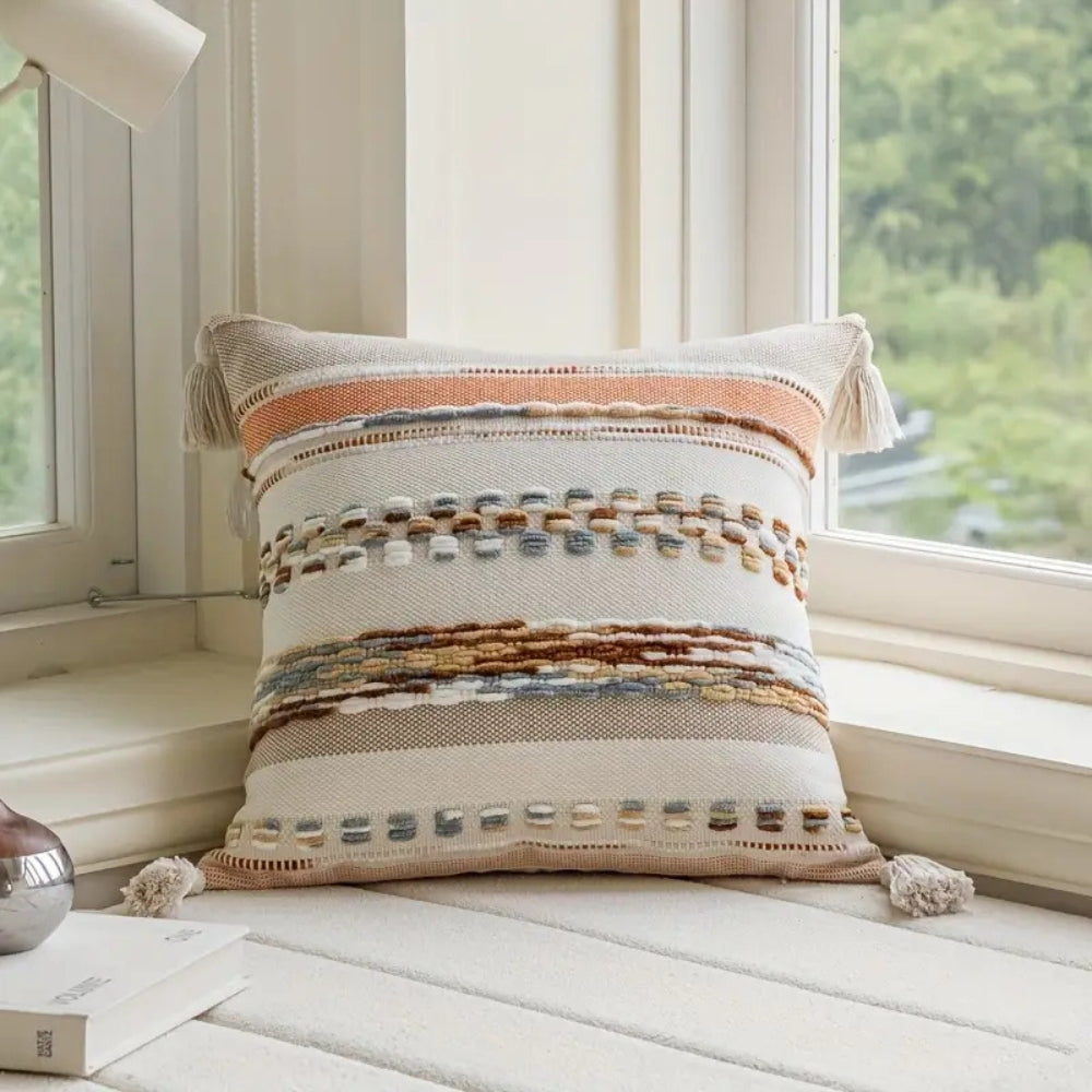Double-Sided Boho Stripe Cushion Covers — product close-up