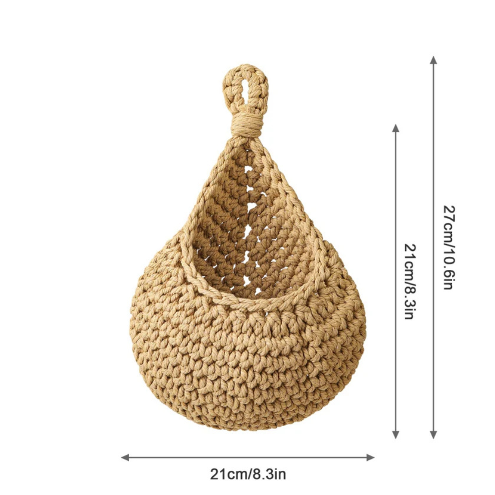 Handcrafted Boho Hanging Basket — alternate angle view
