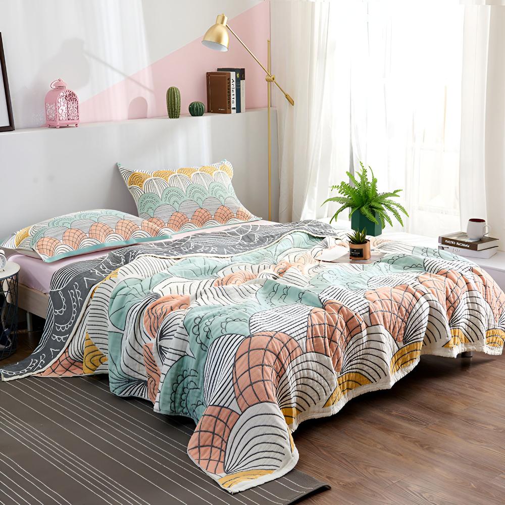 Scallop-Pattern Cotton Blanket — main product photo