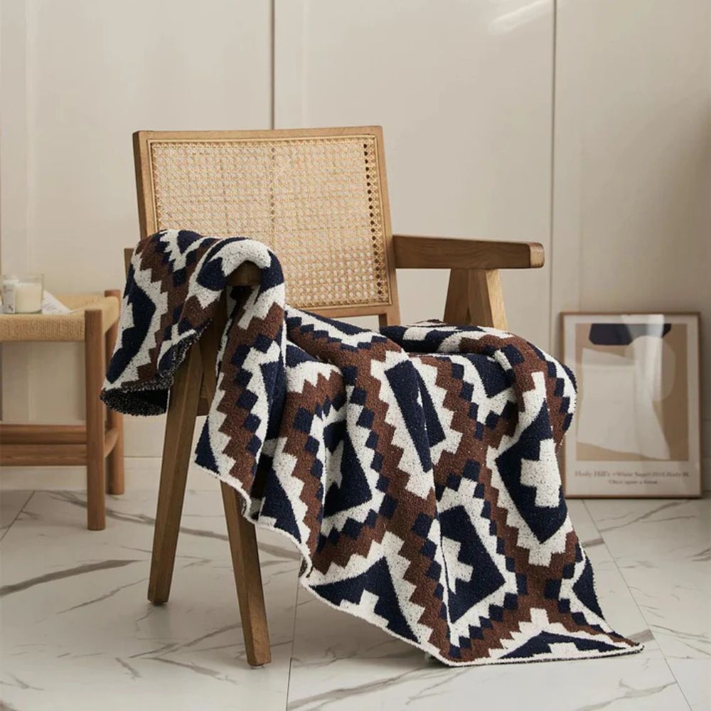 Sierra Peaks Knit Blanket — lifestyle shot