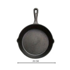 Black Cast Iron Frying Pan — alternate angle view