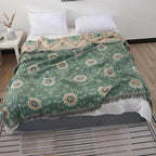 Retro Mandala Reversible Blanket — lifestyle shot