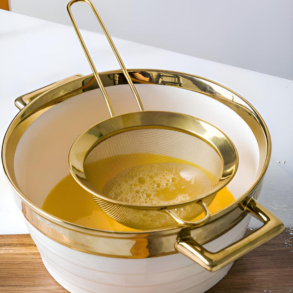 Gold Fine Mesh Strainer — product feature detail