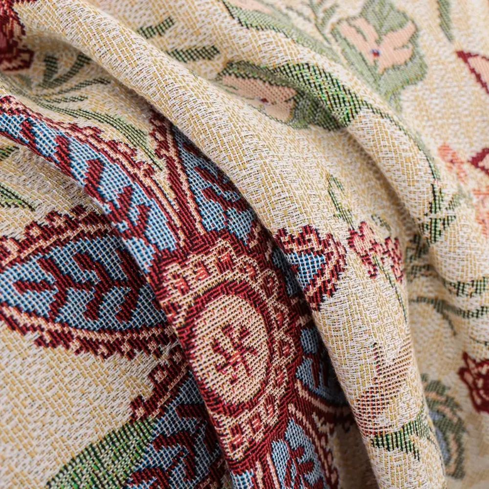 Blossom Weave Flora Tassel Blanket — product close-up