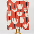 Spring Tulip Floral Knitted Blanket — alternate angle view