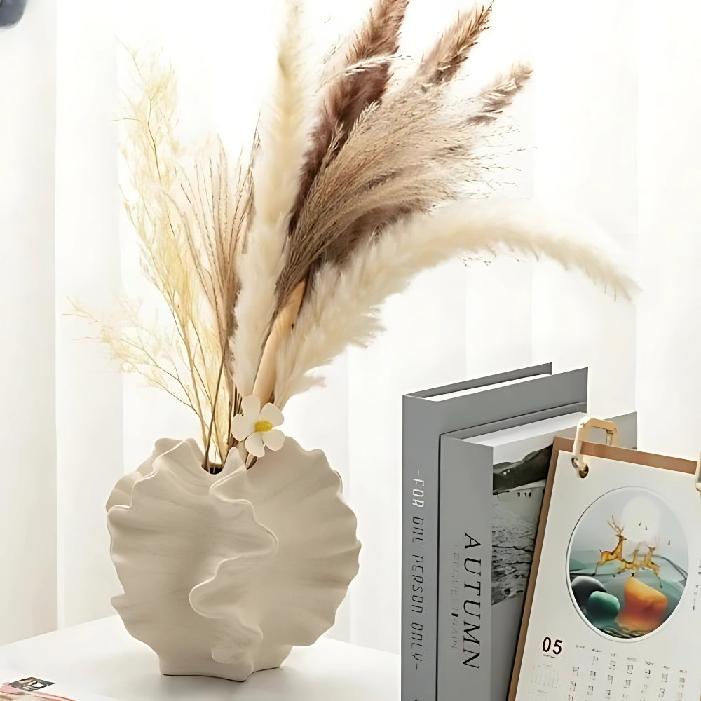Coral Artisan Ceramic Vase — product feature detail
