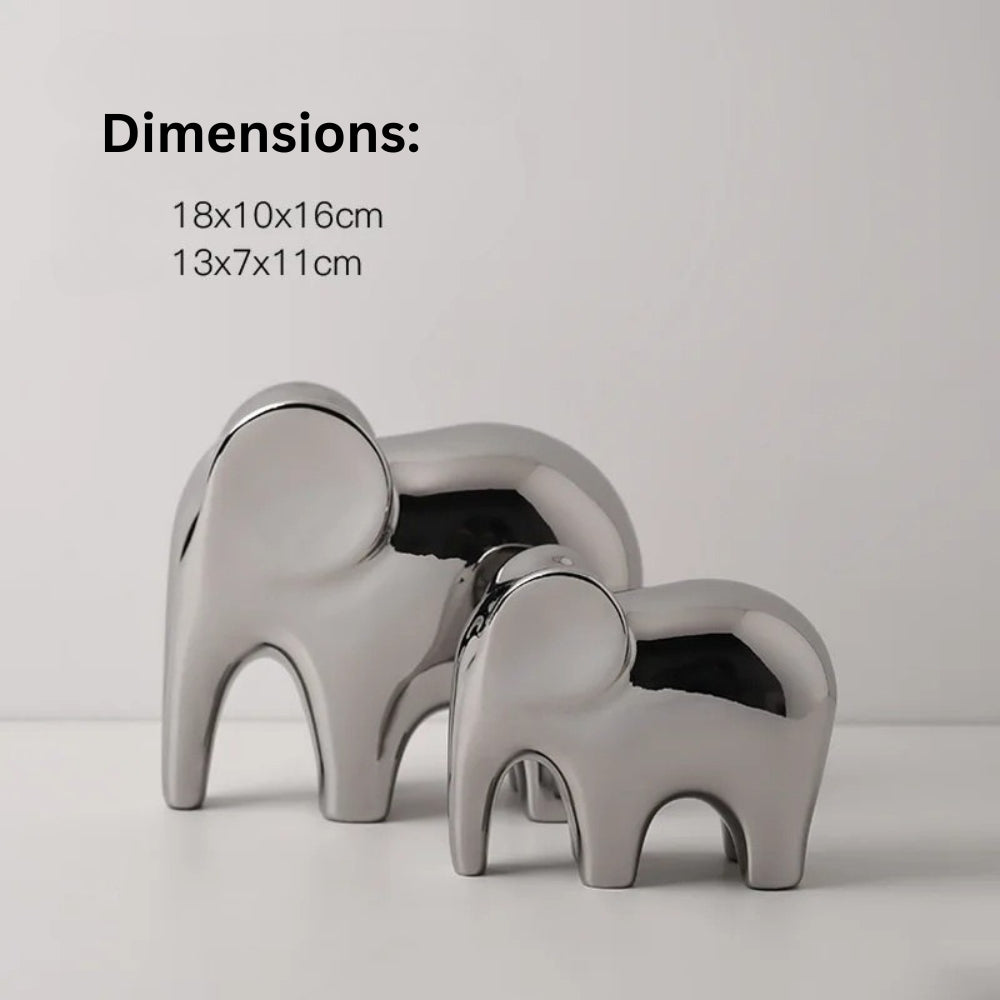 Glossy Modern Elephant Figurine — alternate angle view