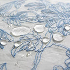 Delfina Blue Floral Lace Tablecloth — alternate angle view