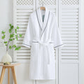 Luxury Waffle Weave Cotton Bathrobe — alternate angle view