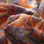 Botanic Floral Cotton Tassel Blanket — product close-up