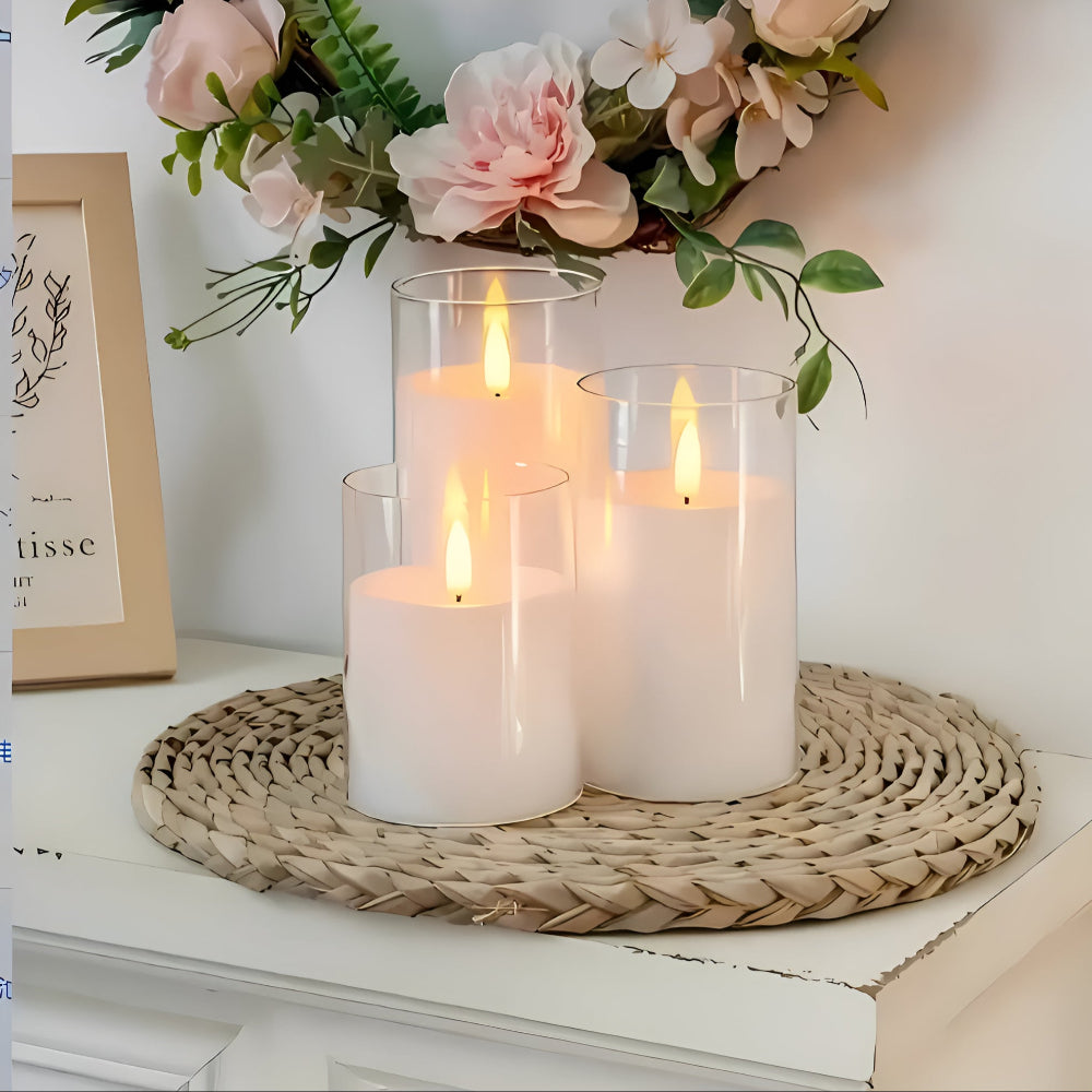 Ethereal 3D Flameless Candle | 3pcs Set — size and scale reference