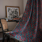 Cherry Bloom Botanical Tassel Curtain — product detail view