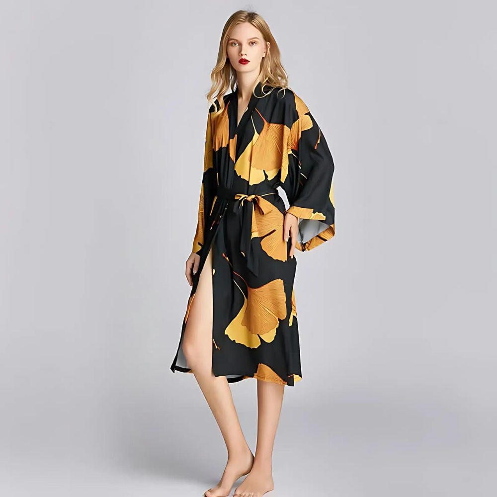 Classic Black and Yellow Bathrobe — main product photo