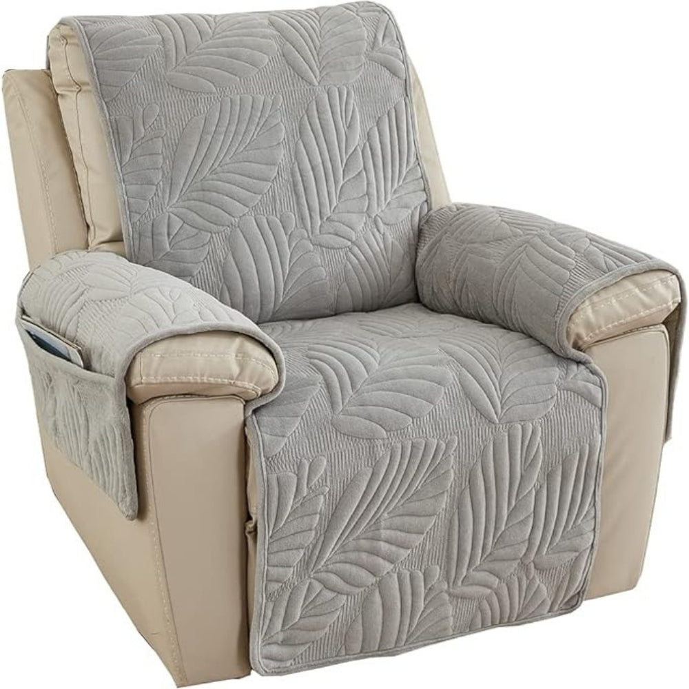 Verdant Leaf Pattern Recliner Cover — alternate angle view