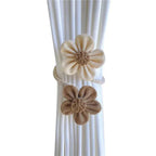 Floral Hemp Curtain Tie Back | 2Pcs Set — alternate angle view