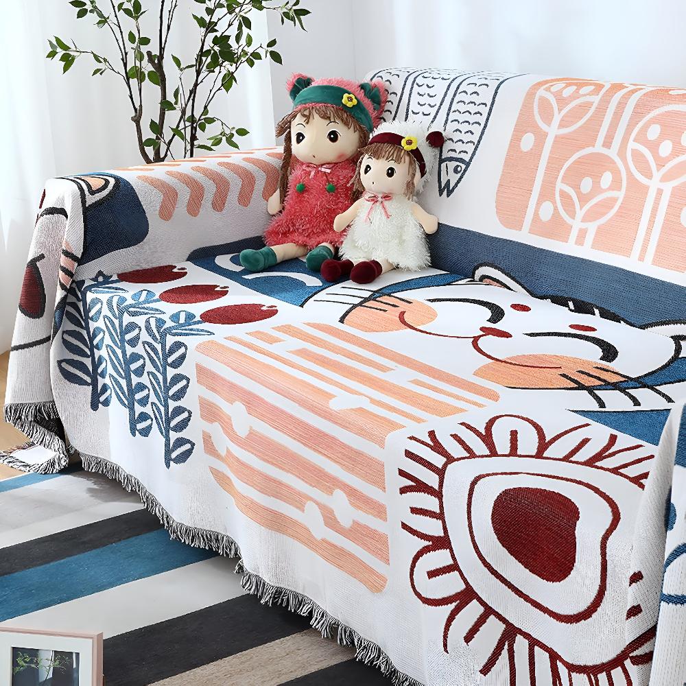 Tassel Tide All-Season Sofa Cover — lifestyle shot