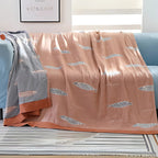 Golden Fish Cotton Gauze Reversible Blanket — product feature detail