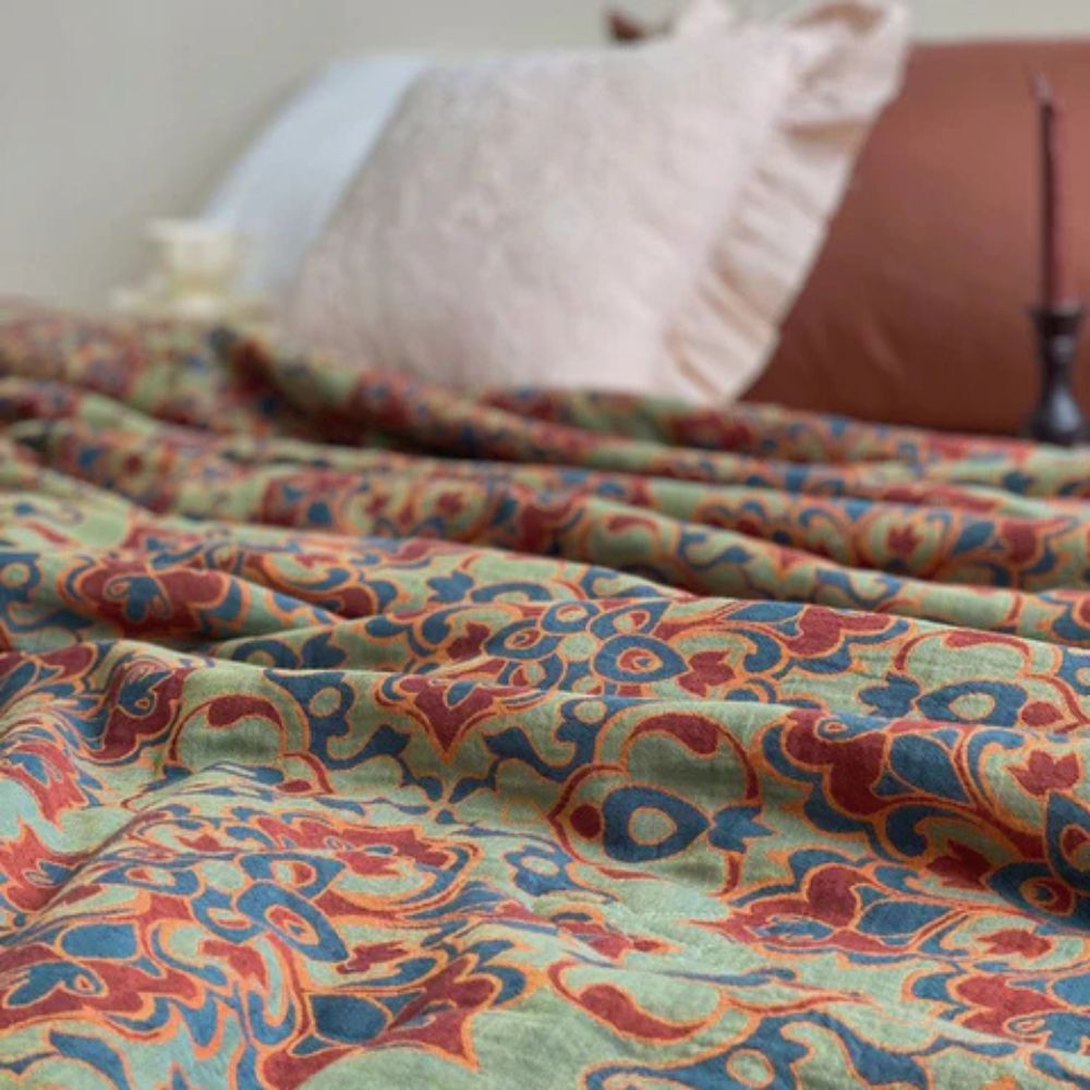 Vivid Heritage Floral Summer Blanket — alternate angle view