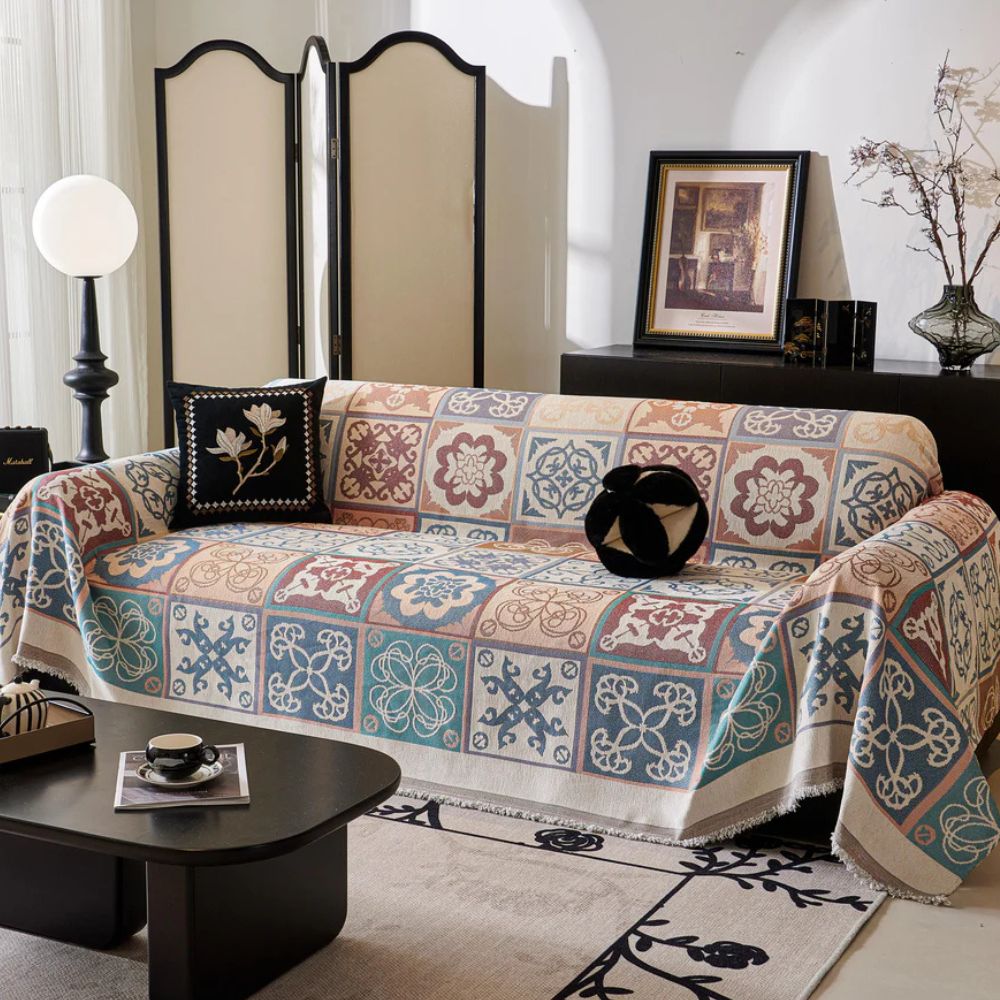 Vintage Mosaic Sofa Cover — lifestyle shot