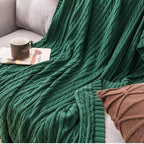 Braid Knitted Cotton Throw — alternate angle view