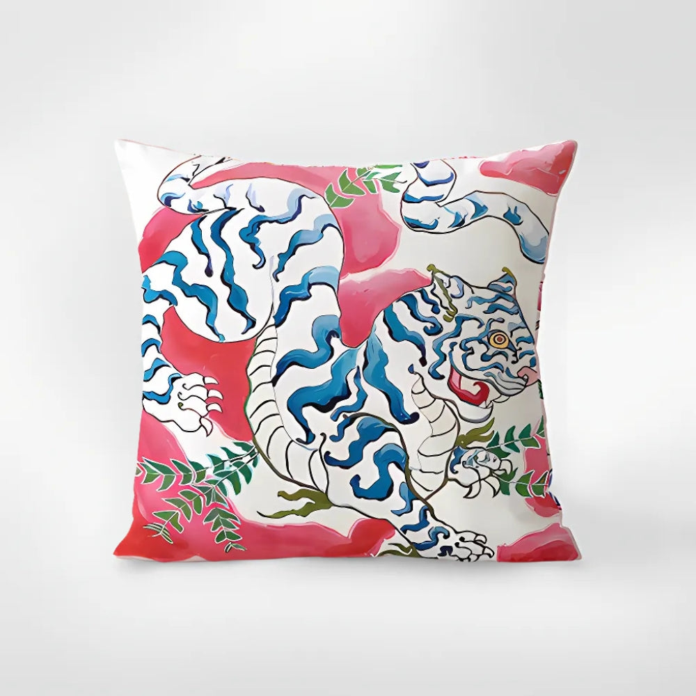 Zebra Tapestry Tassel Cushion Cover — lifestyle shot
