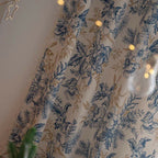Farmhouse Botanical Blue Floral Curtain — alternate angle view