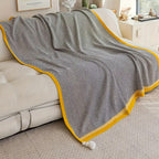 Golden Chevron Luxe Blanket — lifestyle shot