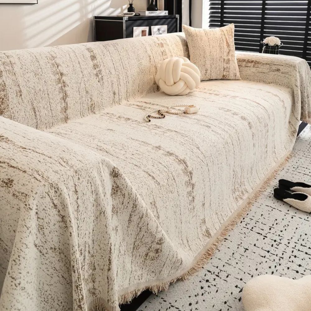 Almond Crest Sofa Cover — product in use