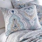 Paisley Aqua Teal Coverlet Set — product close-up